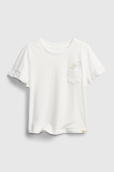 GAP, Tricou cu decolteu la baza gatului si buzunar pe piept, Alb optic GAP, Tricou cu decolteu la baza gatului si buzunar pe piept, Alb optic