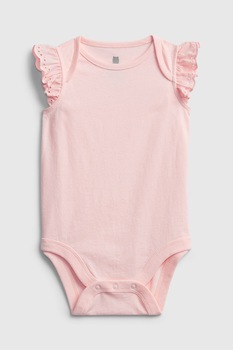 GAP, Body de bumbac organic cu maneci scurte, Roz pastel GAP, Body de bumbac organic cu maneci scurte, Roz pastel