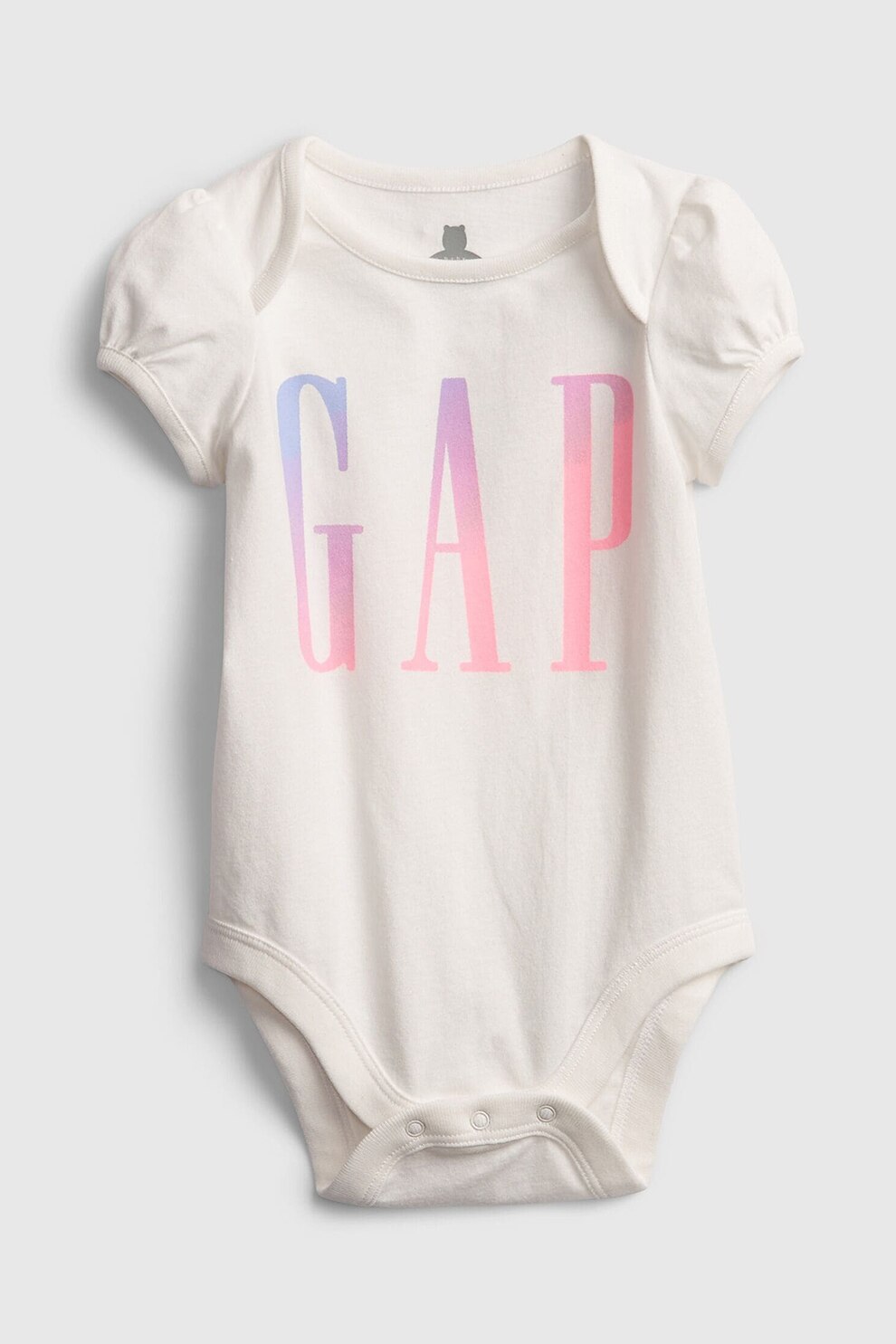 GAP, Body cu imprimeu logo, Alb/Roz, 50 CM