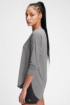 GAP, Bluza cu terminatie asimetrica, Gri inchis melange GAP, Bluza cu terminatie asimetrica, Gri inchis melange