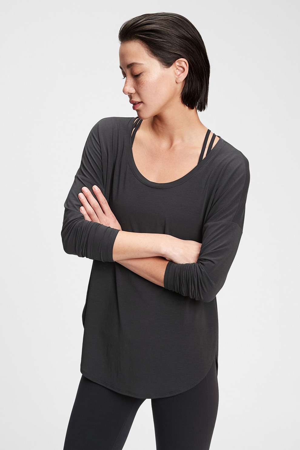 GAP, Bluza cu terminatie asimetrica, Negru