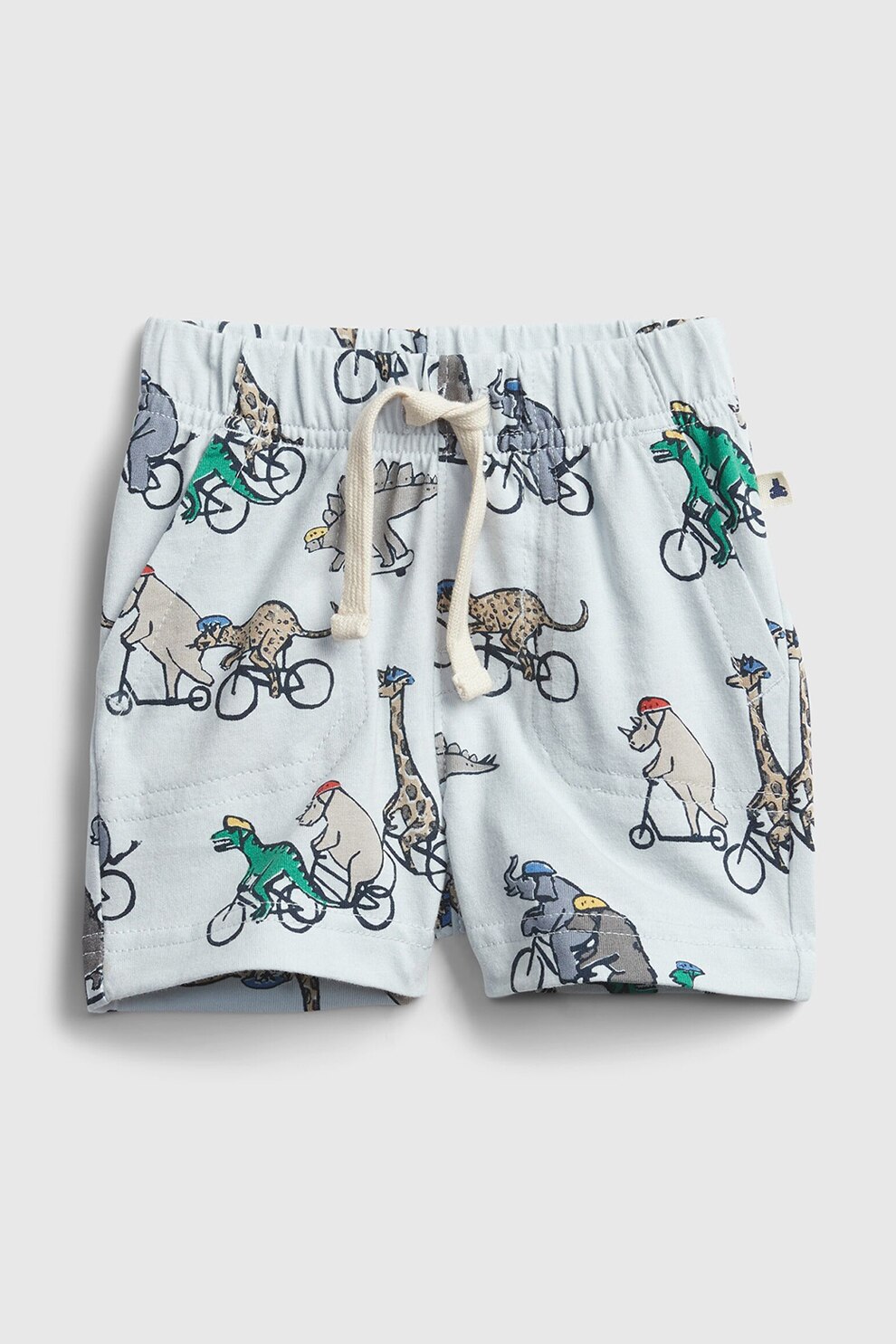 GAP, Pantaloni scurti de bumbac organic cu imprimeu, Albastru pastel/Gri/Verde