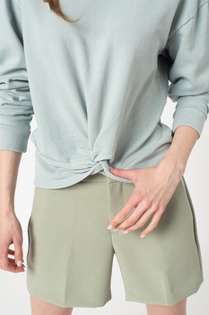 GAP, Bluza sport cu decolteu la baza gatului si detaliu nod, Albastru pastel GAP, Bluza sport cu decolteu la baza gatului si detaliu nod, Albastru pastel