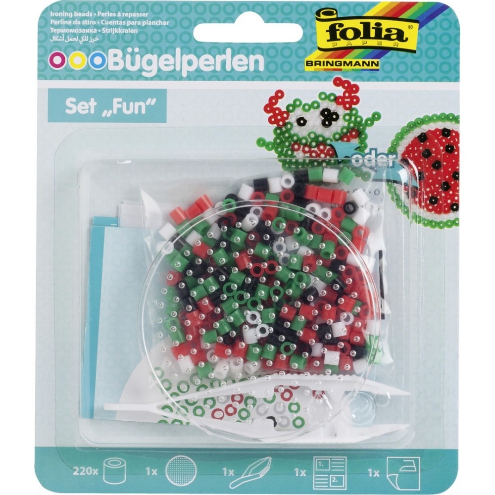 Set creativ Fun, cu margele de calcat si suport rotund, Folia