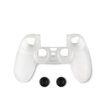 Kit Husa de protectie din silicon si Thumb Grips for Dualshock 4, Transparent Kit Husa de protectie din silicon si Thumb Grips for Dualshock 4, Transparent