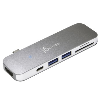 Hub j5create JCD386 USB-C™ 7 in 1 UltraDrive Mini Dock cu SD micro slot Hub j5create JCD386 USB-C™ 7 in 1 UltraDrive Mini Dock cu SD micro slot