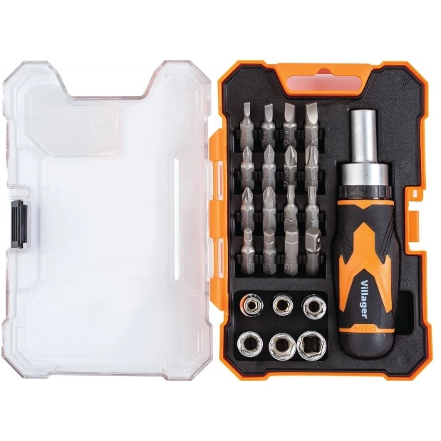 Set de biti cu mini clichet, 23 piese, Villager