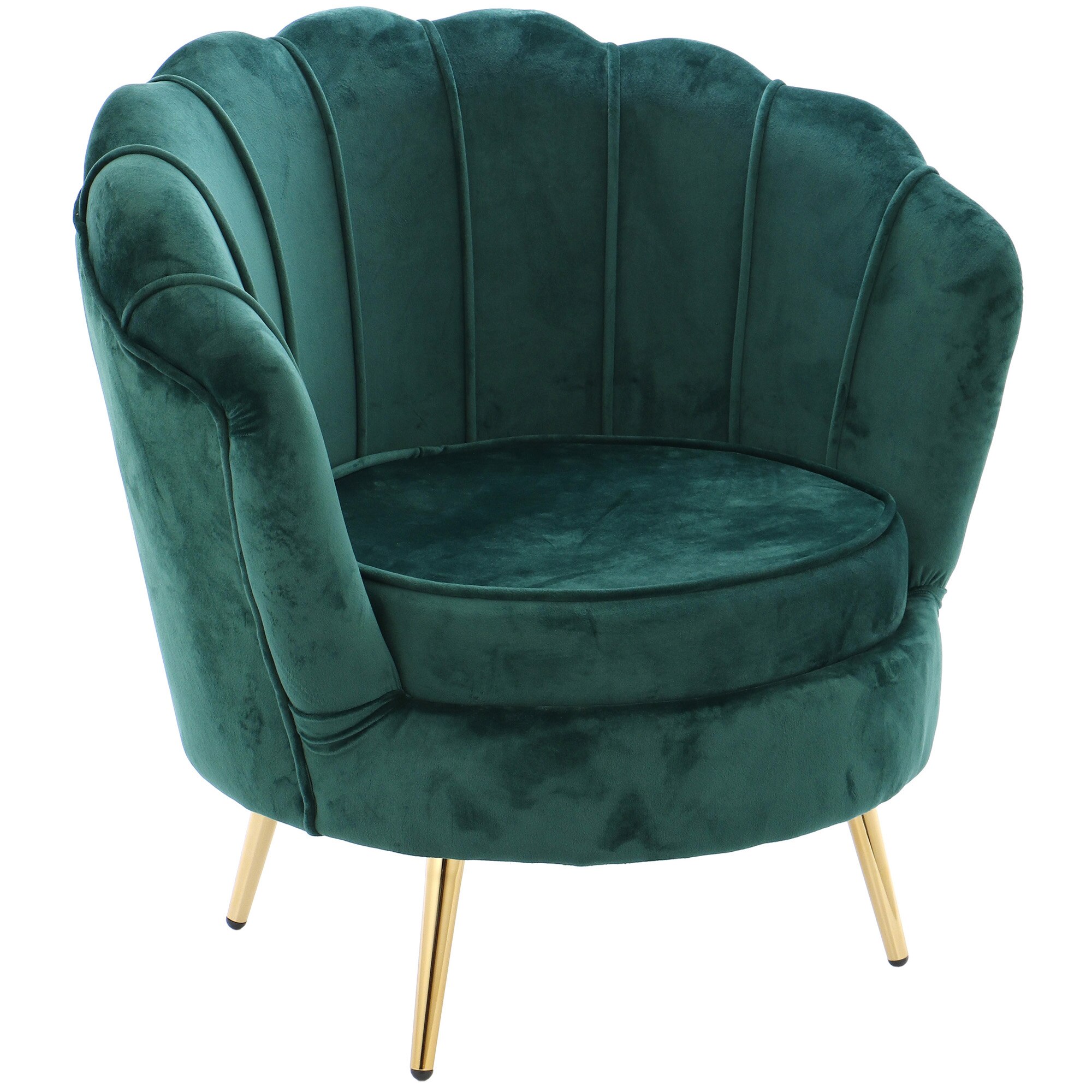 Fotoliu Kring Daisy, material textil tip catifea, Verde