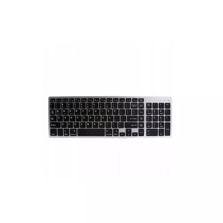 Tastatura, Bluetooth, ultra-subtire, portabila, 10 inch, alb/galben, dimensiuni 24.5x15 cm