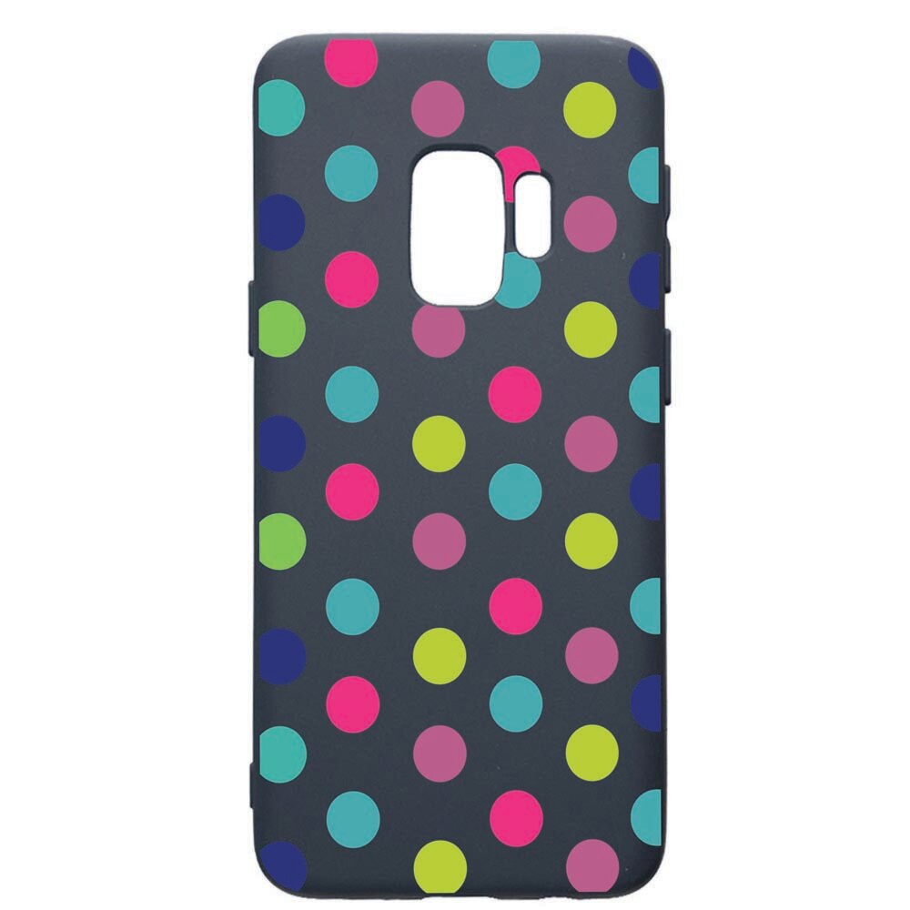 Husa Premium Silicon Compatibila Cu Samsung Galaxy S9, Dots Color, cu interiorul din material textil, protectie camera, Alaskan Blue, PAB61