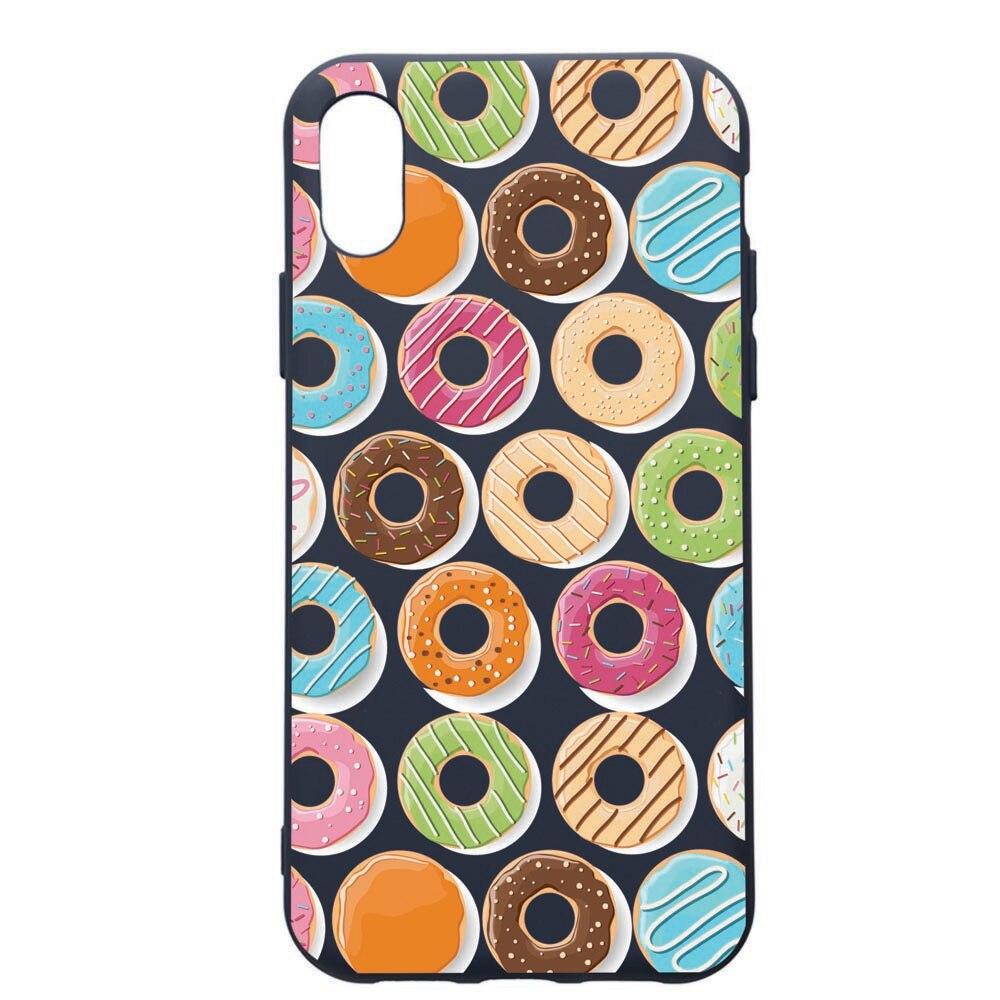 Husa Premium Silicon Compatibila Cu Apple IPhone XR, Donuts, cu interiorul din material textil, protectie camera, Alaskan Blue, PAB66