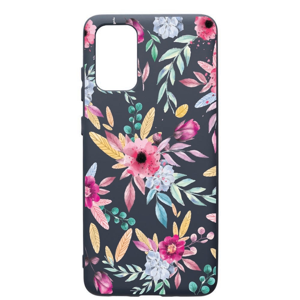 Husa Premium Silicon Compatibila Cu Samsung Galaxy S20 Plus, Happy Flowers, cu interiorul din material textil, protectie camera, Alaskan Blue, PAB69