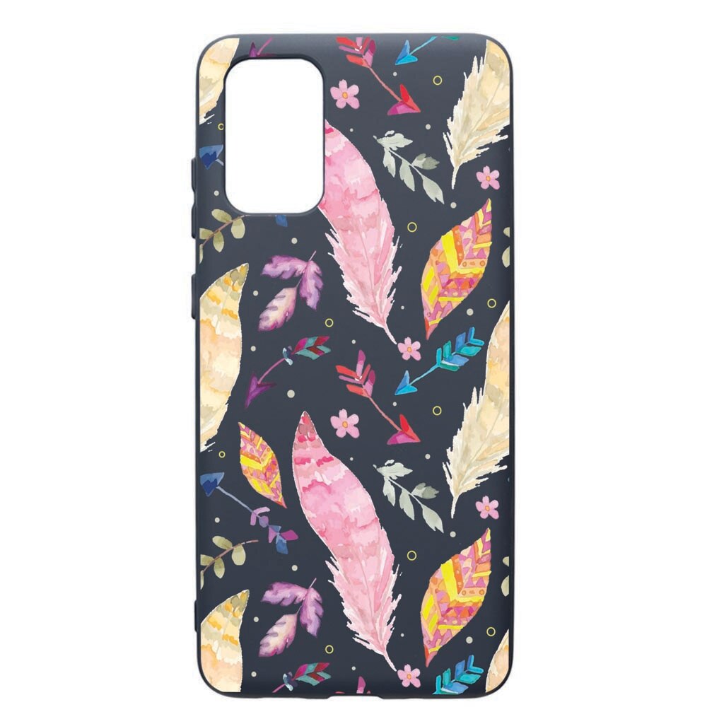 Husa Premium Silicon Compatibila Cu Samsung Galaxy S20 Plus, Happy Feathers, cu interiorul din material textil, protectie camera, Alaskan Blue, PAB68
