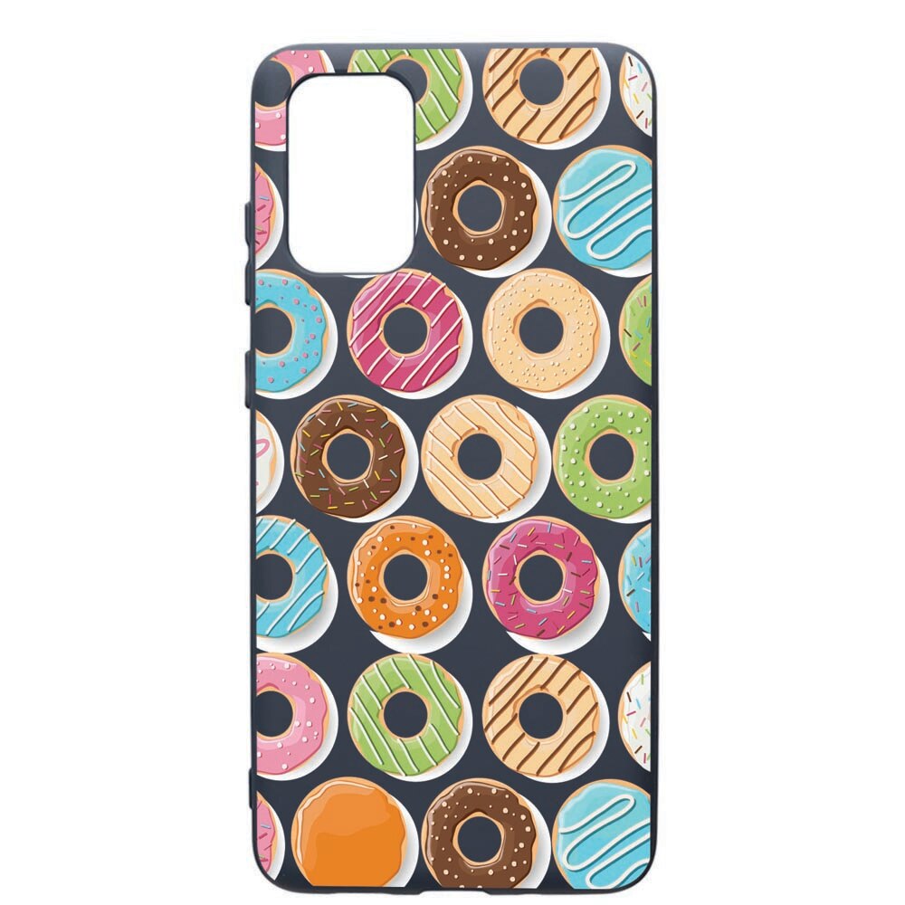 Husa Premium Silicon Compatibila Cu Samsung Galaxy S20 Plus, Donuts, cu interiorul din material textil, protectie camera, Alaskan Blue, PAB66