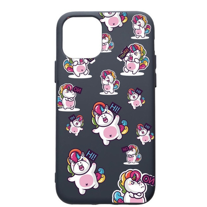 Husa Premium Silicon Compatibila Cu Apple IPhone 12 Pro, Fat Unicorn, cu interiorul din material textil, protectie camera, Alaskan Blue, PAB80