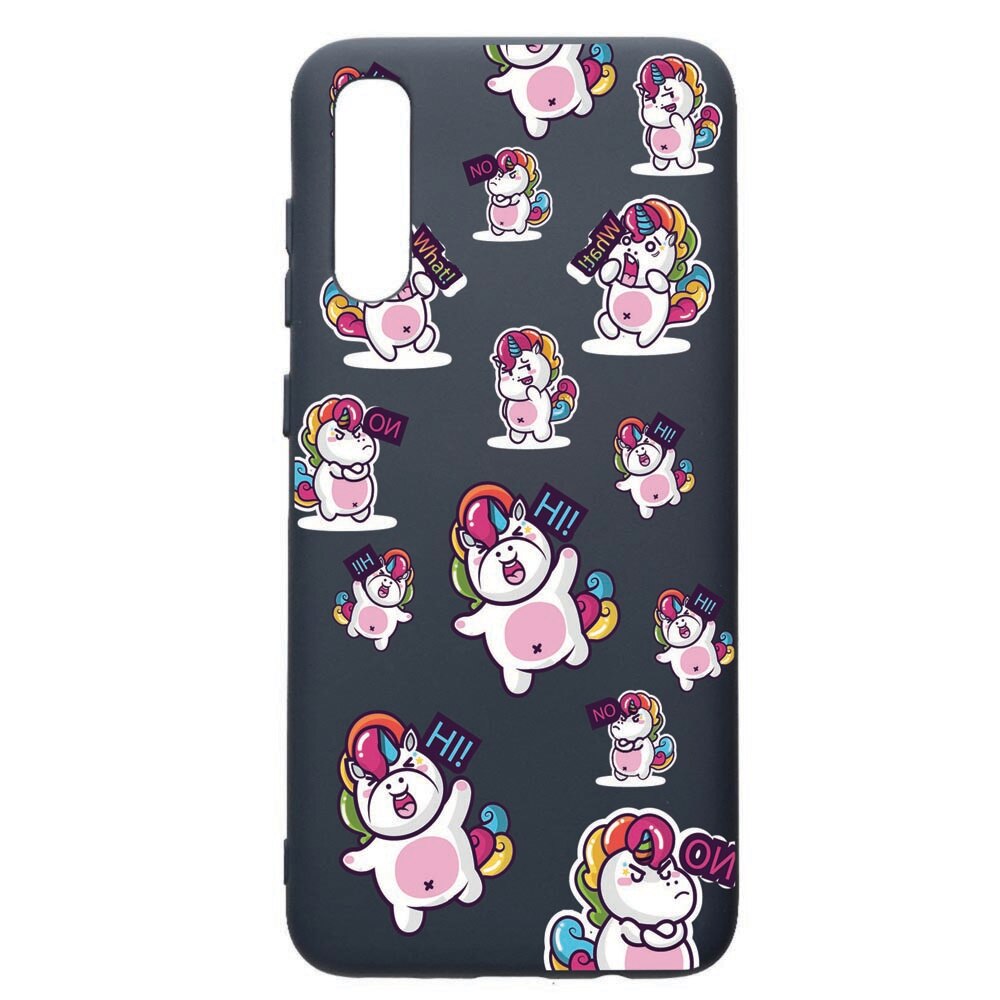 Husa Premium Silicon Compatibila Cu Samsung Galaxy A70, Fat Unicorn, cu interiorul din material textil, protectie camera, Alaskan Blue, PAB80