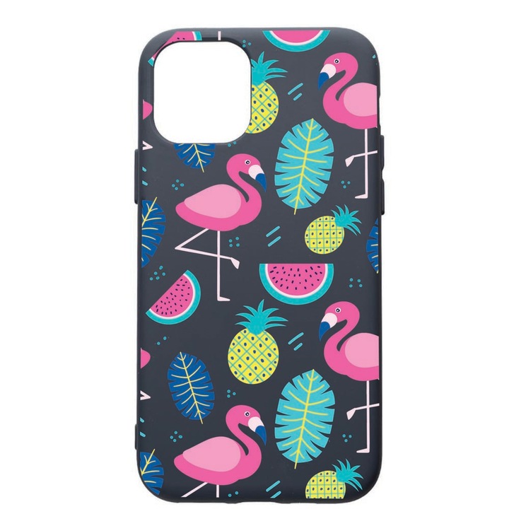 Husa Premium Silicon Compatibila Cu Apple IPhone 12 Mini, Flamingo, cu interiorul din material textil, protectie camera, Alaskan Blue, PAB91