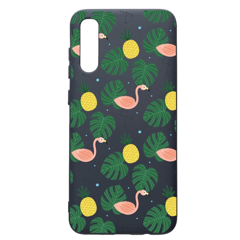 Husa Premium Silicon Compatibila Cu Samsung Galaxy A70, Tropical, cu interiorul din material textil, protectie camera, Alaskan Blue, PAB93