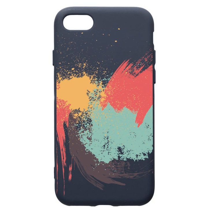 Husa Premium Silicon Compatibila Cu Apple IPhone SE 2 / iPhone 8 / iPhone 7, Painting, cu interiorul din material textil, protectie camera, Alaskan Blue, PAB44