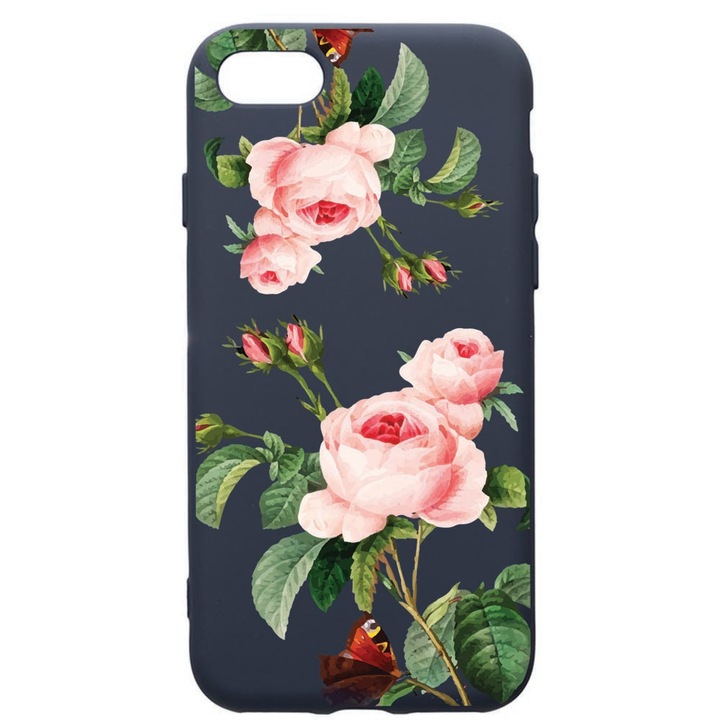 Husa Premium Silicon Compatibila Cu Apple IPhone SE 2 / iPhone 8 / iPhone 7, Rose, cu interiorul din material textil, protectie camera, Alaskan Blue, PAB172