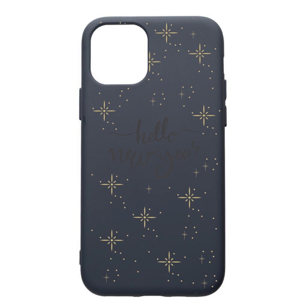 Husa Premium Silicon Compatibila Cu Apple IPhone 12, Hello New Year, cu interiorul din material textil, protectie camera, Alaskan Blue, PAB173