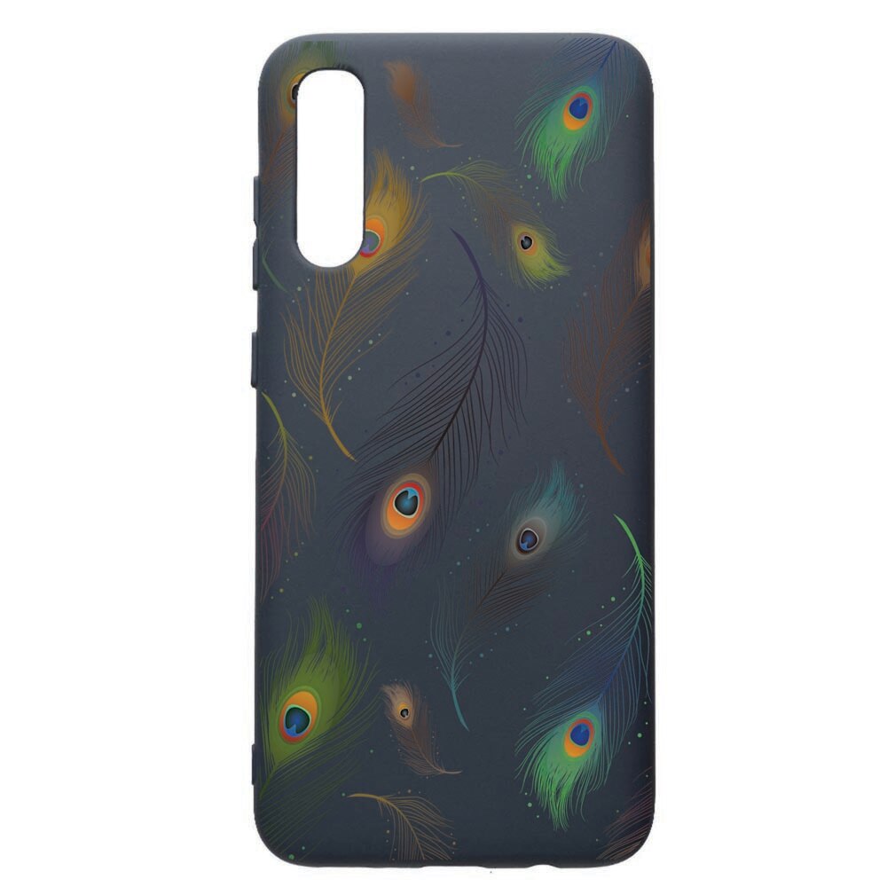 Husa Premium Silicon Compatibila Cu Samsung Galaxy A70, Peacock, cu interiorul din material textil, protectie camera, Alaskan Blue, PAB152