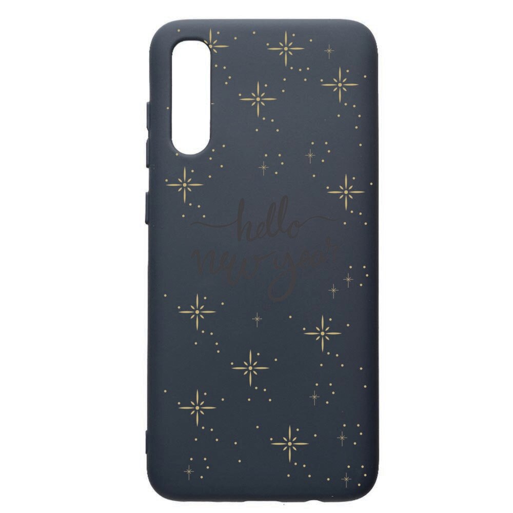 Husa Premium Silicon Compatibila Cu Samsung Galaxy A70, Hello New Year, cu interiorul din material textil, protectie camera, Alaskan Blue, PAB173