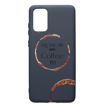 Husa Premium Silicon Compatibila Cu Samsung Galaxy S20 Plus, Coffee, cu interiorul din material textil, protectie camera, Alaskan Blue, PAB33 Husa Premium Silicon Compatibila Cu Samsung Galaxy S20 Plus, Coffee, cu interiorul din material textil, protectie camera, Alaskan Blue, PAB33