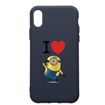 Husa Premium Silicon Compatibila Cu Samsung Galaxy A01, I Love Minion, cu interiorul din material textil, protectie camera, Alaskan Blue, PAB216 Husa Premium Silicon Compatibila Cu Samsung Galaxy A01, I Love Minion, cu interiorul din material textil, protectie camera, Alaskan Blue, PAB216
