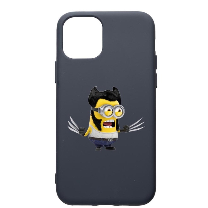 Husa Premium Silicon Compatibila Cu Apple IPhone 12 Mini, Minion X-Men, cu interiorul din material textil, protectie camera, Alaskan Blue, PAB218