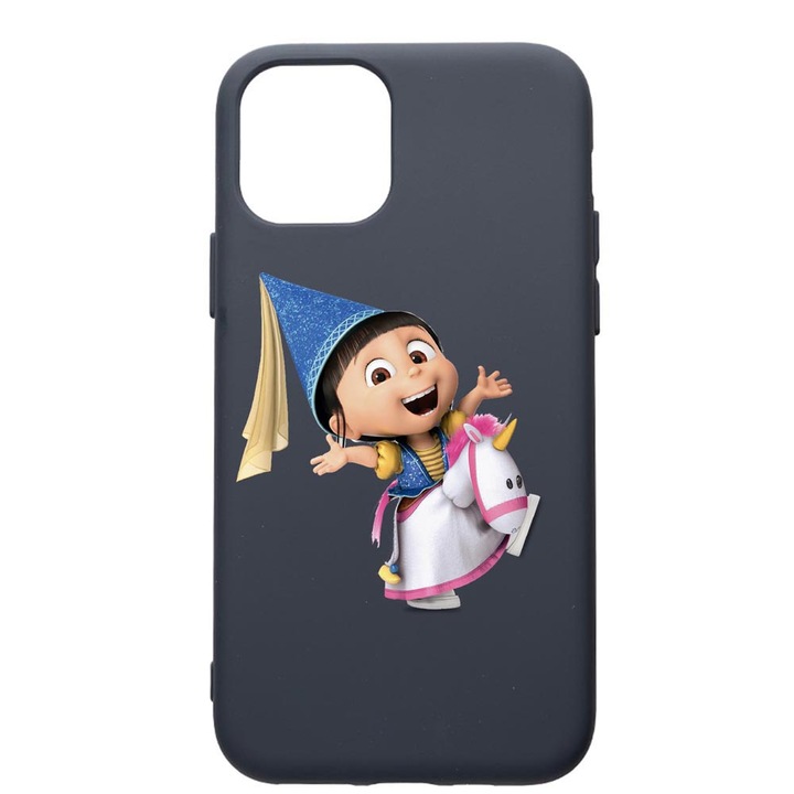 Husa Premium Silicon Compatibila Cu Apple IPhone 12 Mini, Despicable Me, Agnes, cu interiorul din material textil, protectie camera, Alaskan Blue, PAB220