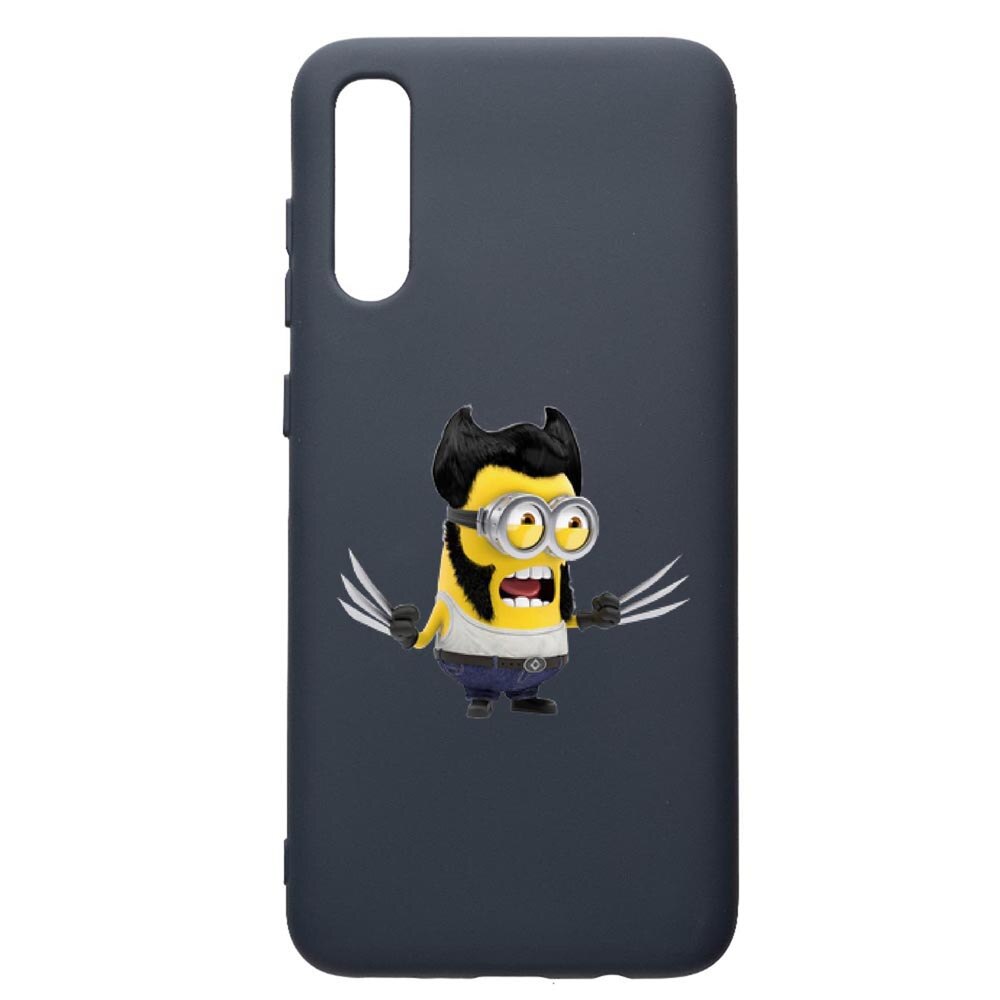 Husa Premium Silicon Compatibila Cu Samsung Galaxy A70, Minion X-Men, cu interiorul din material textil, protectie camera, Alaskan Blue, PAB218