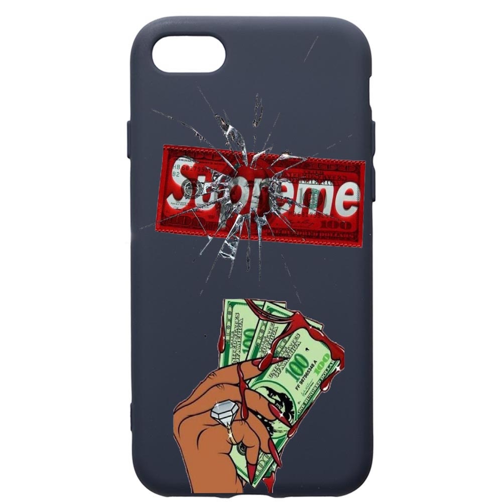 Husa Premium Silicon Compatibila Cu Apple IPhone SE 2 / iPhone 8 / iPhone 7, Supreme, Money, cu interiorul din material textil, protectie camera, Alaskan Blue, PAB257