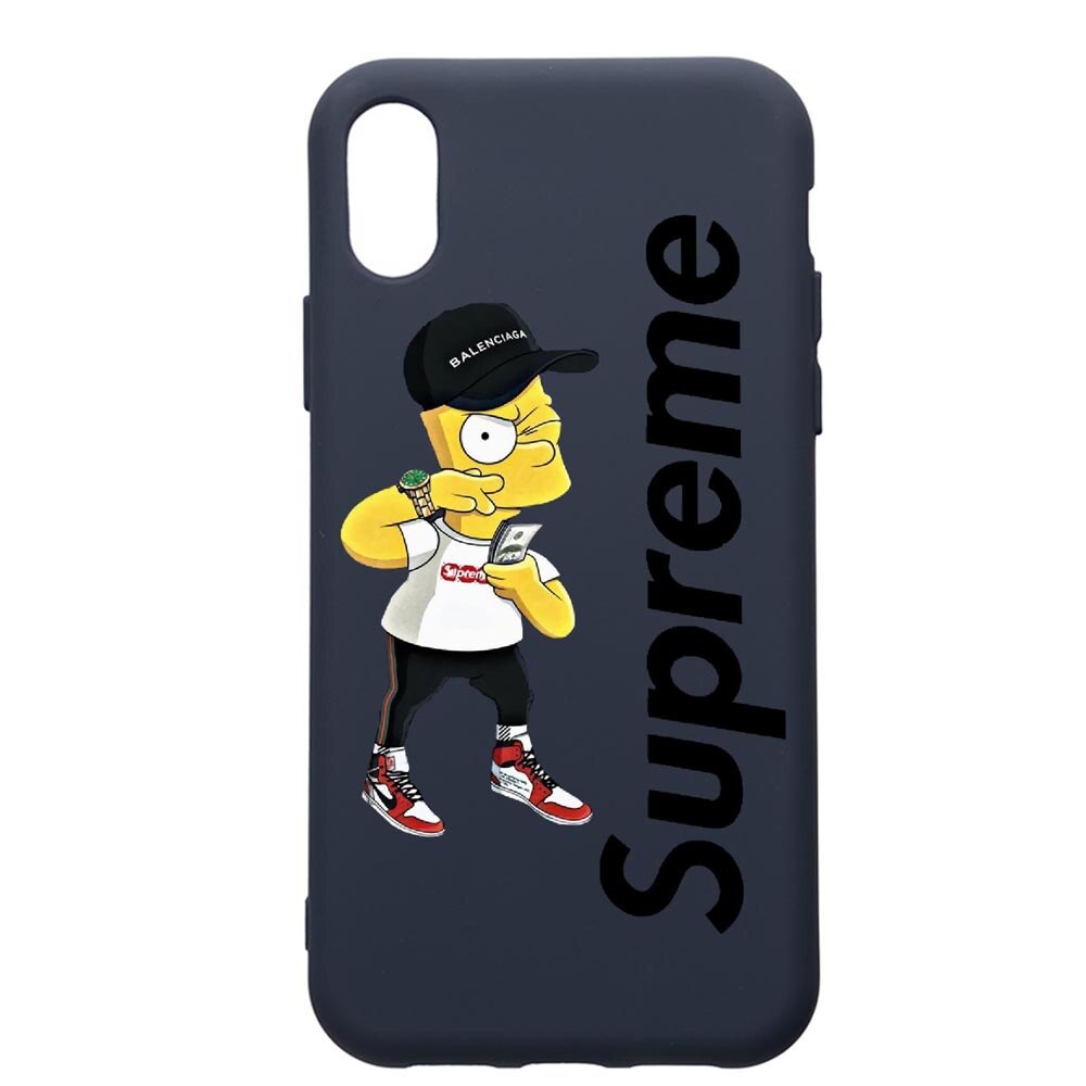 Husa Premium Silicon Compatibila Cu Huawei Y6 2019, Supreme, The Simpsons, cu interiorul din material textil, protectie camera, Alaskan Blue, PAB258