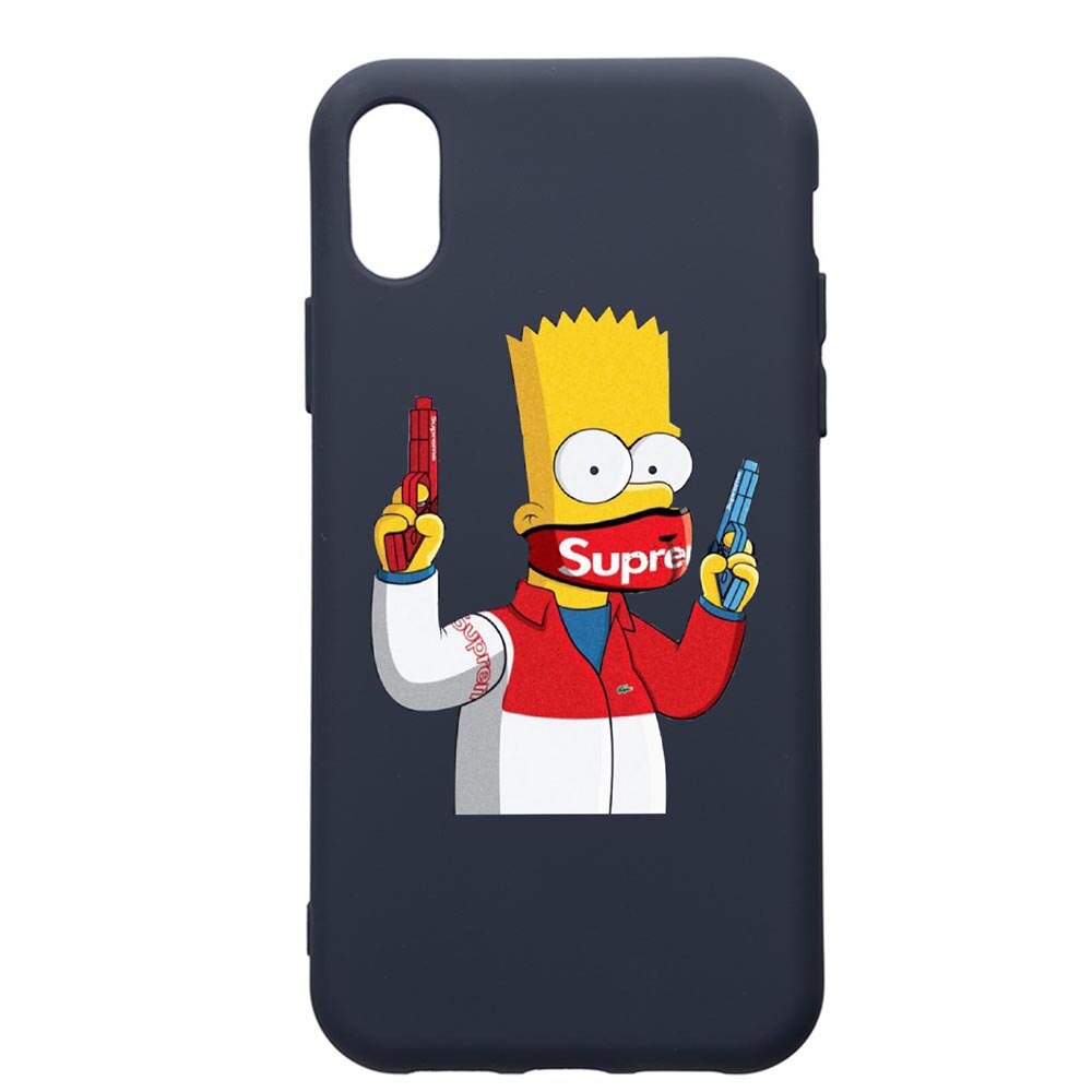 Husa Premium Silicon Compatibila Cu Samsung Galaxy A01, Supreme, The Simpsons, cu interiorul din material textil, protectie camera, Alaskan Blue, PAB270