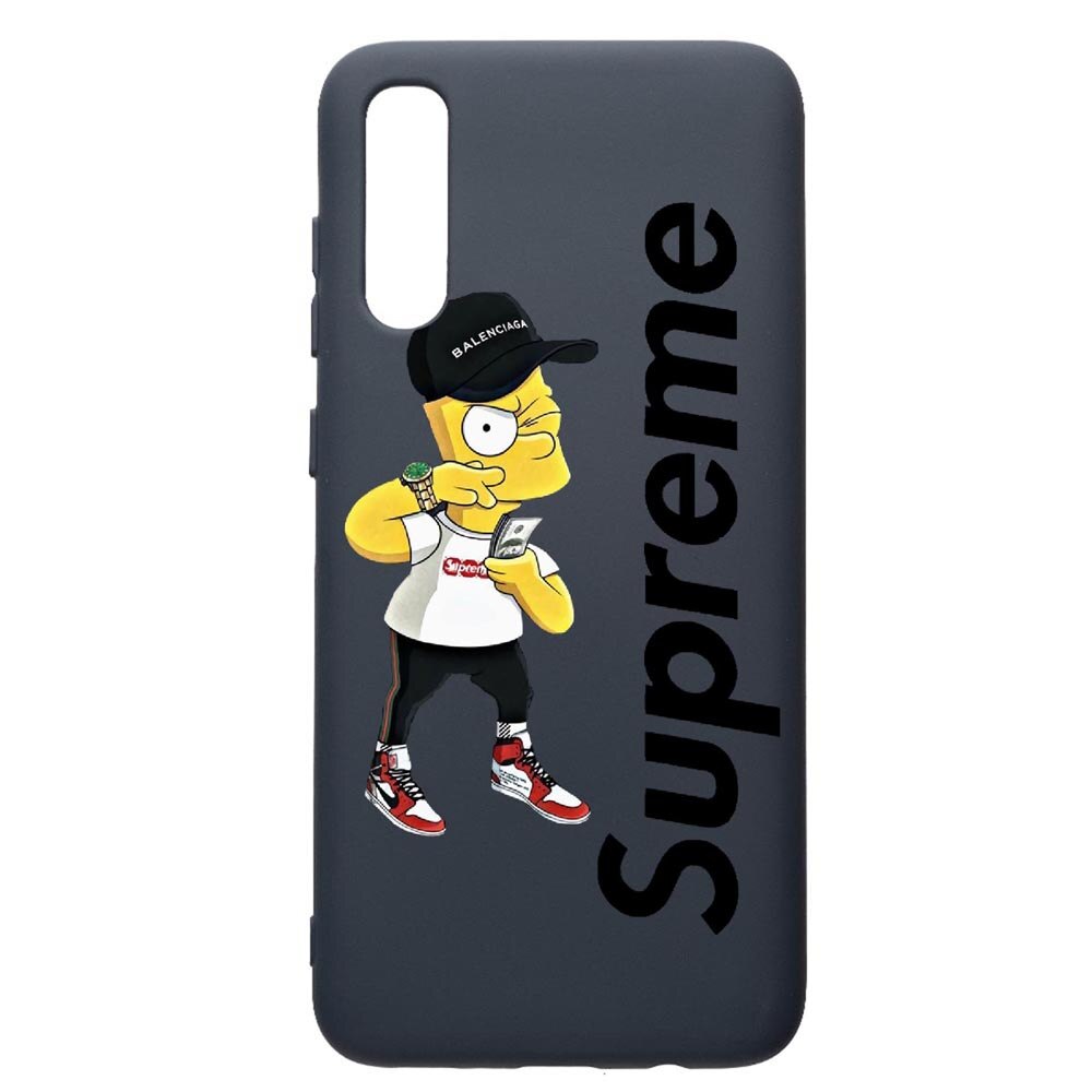 Husa Premium Silicon Compatibila Cu Samsung Galaxy A70, Supreme, The Simpsons, cu interiorul din material textil, protectie camera, Alaskan Blue, PAB258