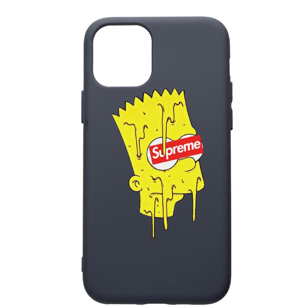Husa Premium Silicon Compatibila Cu Apple IPhone 12 Mini, Supreme, The Simpsons, cu interiorul din material textil, protectie camera, Alaskan Blue, PAB267