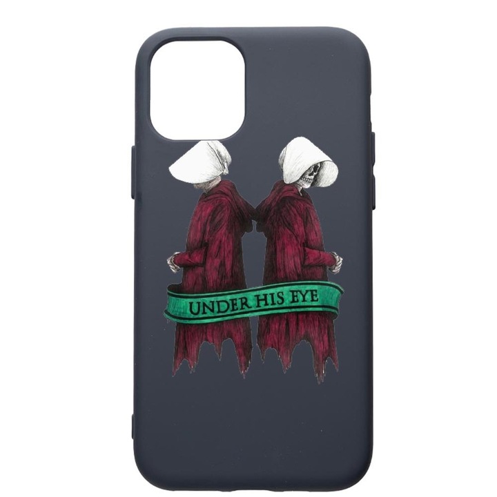 Husa Premium Silicon Compatibila Cu Apple IPhone 12 Mini, The Handmaid's Tale, cu interiorul din material textil, protectie camera, Alaskan Blue, PAB291