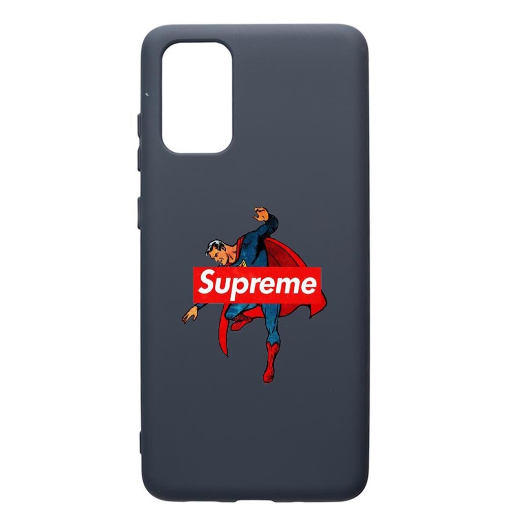 Husa Premium Silicon Compatibila Cu Samsung Galaxy S20 Plus, Supreme, Superman, cu interiorul din material textil, protectie camera, Alaskan Blue, PAB259