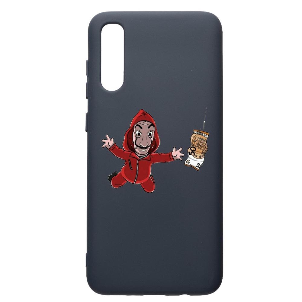 Husa Premium Silicon Compatibila Cu Samsung Galaxy A70, La Casa De Papel, cu interiorul din material textil, protectie camera, Alaskan Blue, PAB294
