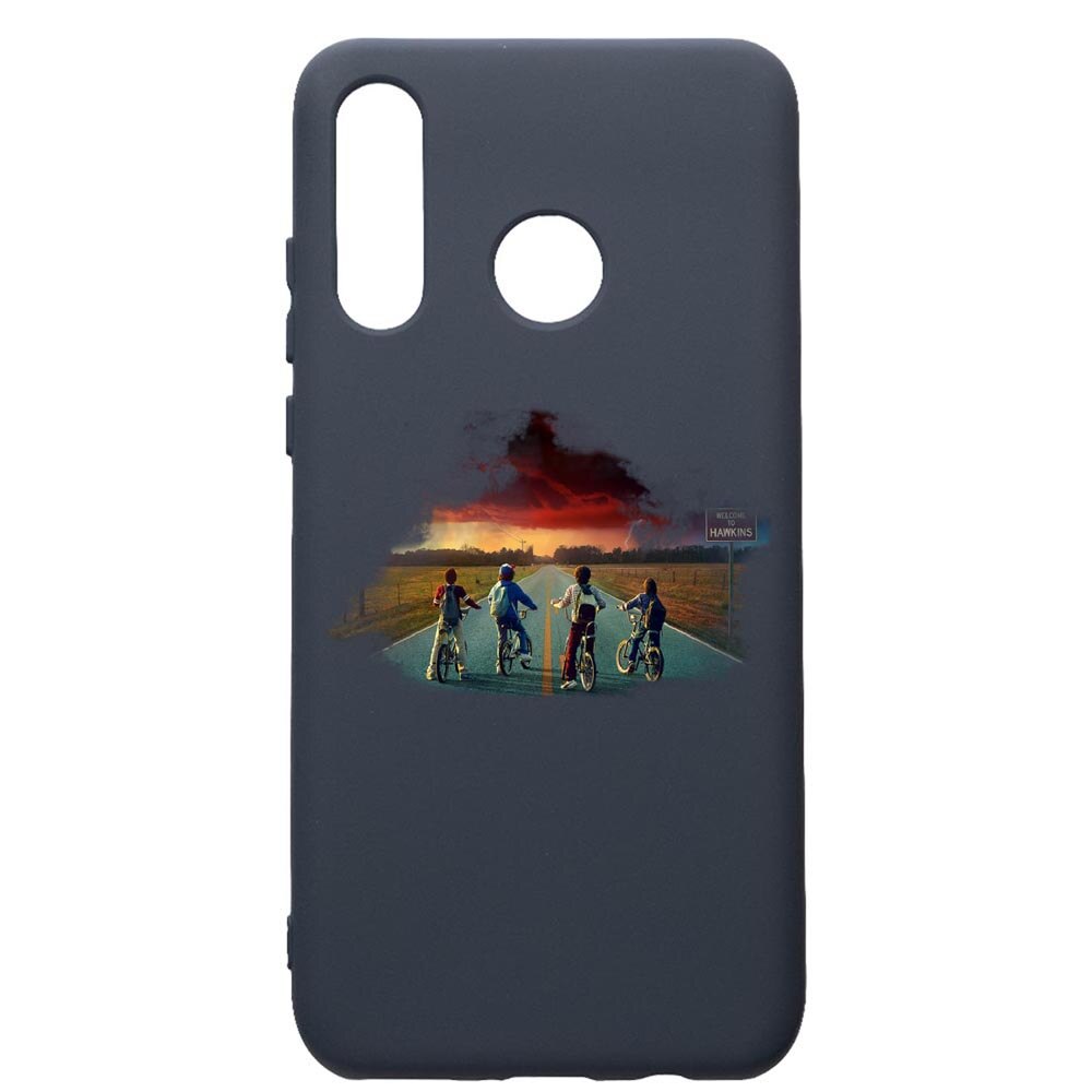 Husa Premium Silicon Compatibila Cu Huawei P30 Lite, Stranger Things, cu interiorul din material textil, protectie camera, Alaskan Blue, PAB278