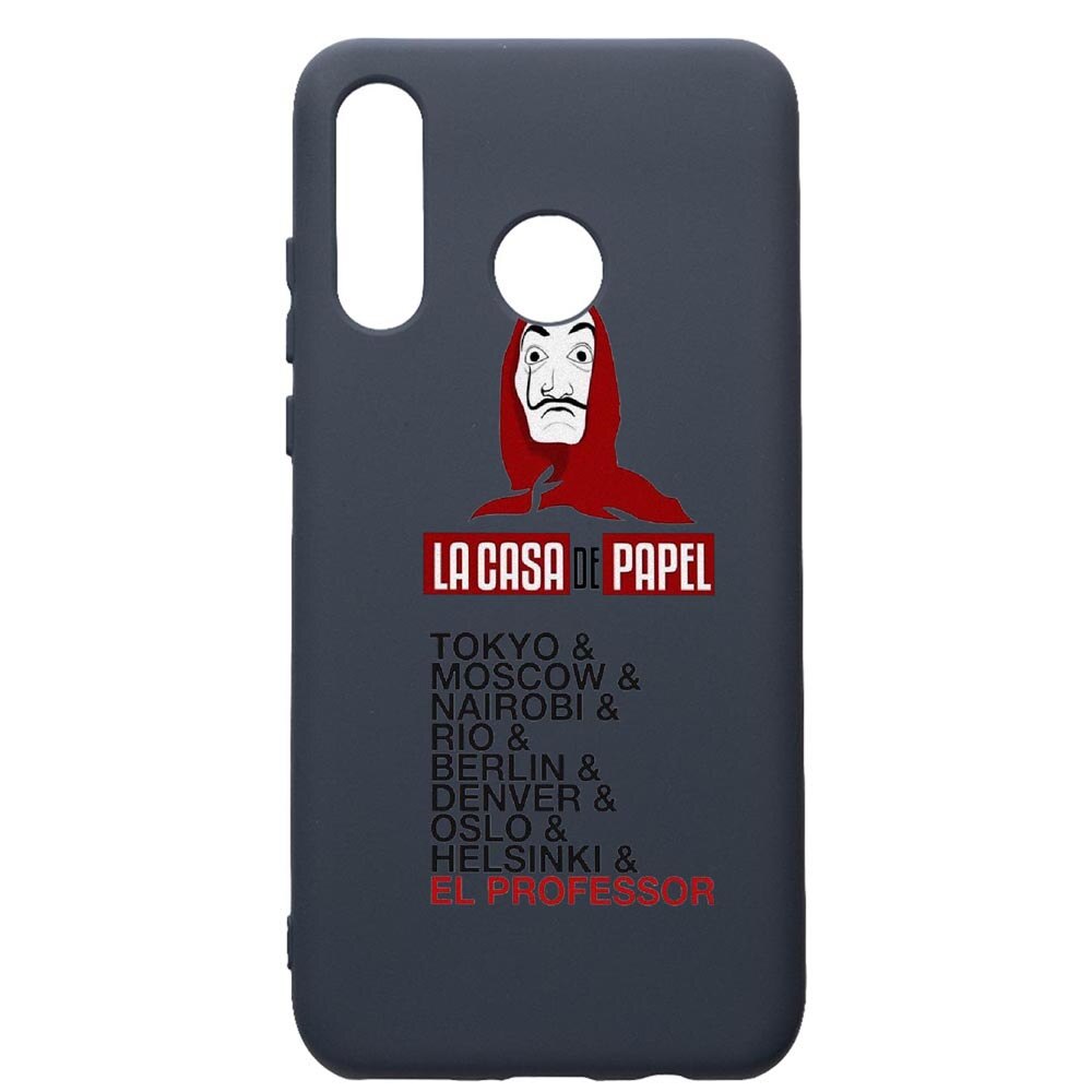 Husa Premium Silicon Compatibila Cu Huawei P30 Lite, La Casa De Papel, cu interiorul din material textil, protectie camera, Alaskan Blue, PAB296