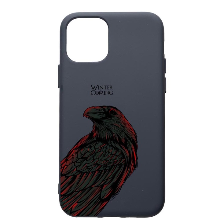 Husa Premium Silicon Compatibila Cu Apple IPhone 12 Mini, Game Of Thrones, cu interiorul din material textil, protectie camera, Alaskan Blue, PAB285