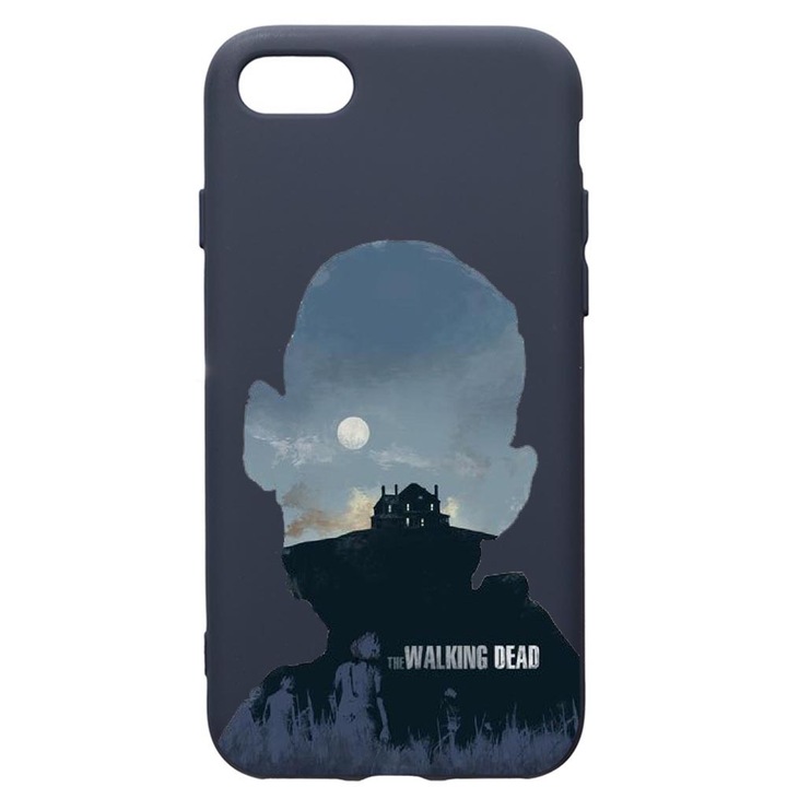 Husa Premium Silicon Compatibila Cu Apple IPhone SE 2 / iPhone 8 / iPhone 7, The Walking Dead, cu interiorul din material textil, protectie camera, Alaskan Blue, PAB303