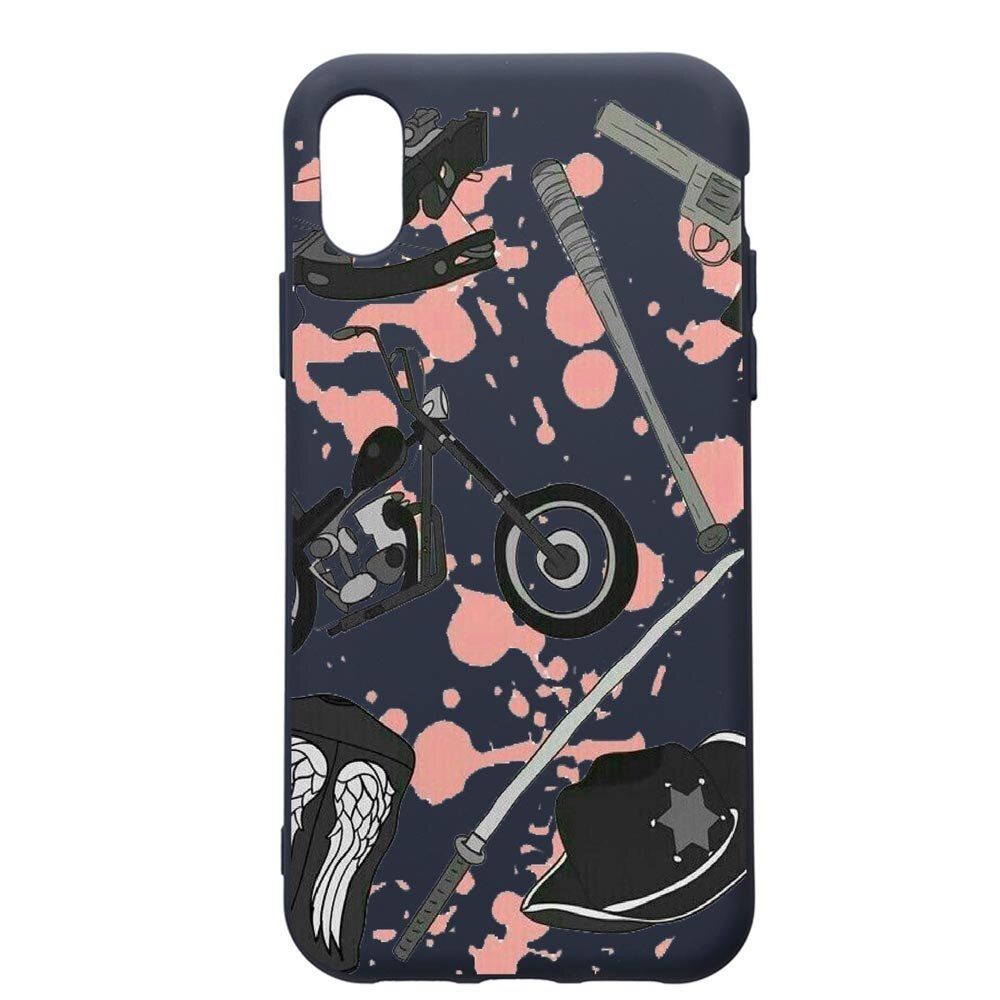 Husa Premium Silicon Compatibila Cu Apple IPhone XS / iPhone X, The Walking Dead, cu interiorul din material textil, protectie camera, Alaskan Blue, PAB307