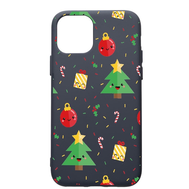 Husa Premium Silicon Compatibila Cu Apple IPhone 12, Xmas, cu interiorul din material textil, protectie camera, Alaskan Blue, PAB309