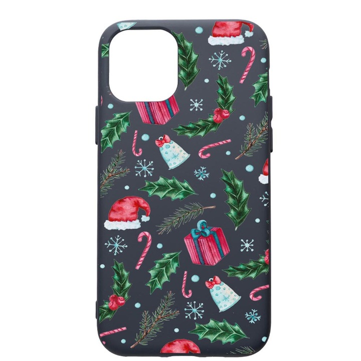 Husa Premium Silicon Compatibila Cu Apple IPhone 12, Xmas, cu interiorul din material textil, protectie camera, Alaskan Blue, PAB314