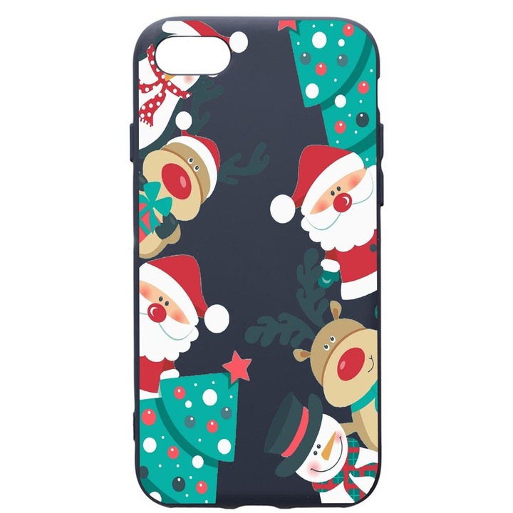 Husa Premium Silicon Compatibila Cu Apple IPhone SE 2 / iPhone 8 / iPhone 7, Xmas, cu interiorul din material textil, protectie camera, Alaskan Blue, PAB338