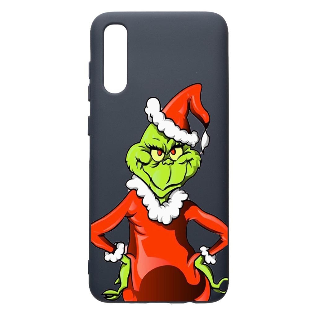 Husa Premium Silicon Compatibila Cu Samsung Galaxy A70, Xmas Grinch, cu interiorul din material textil, protectie camera, Alaskan Blue, PAB322