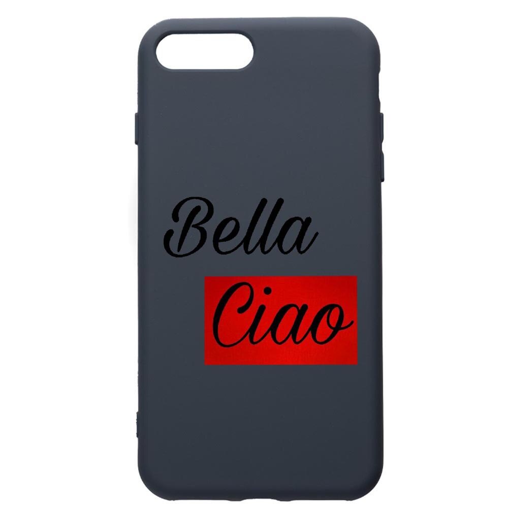 Husa Premium Silicon Compatibila Cu Apple iPhone 8 Plus / iPhone 7 Plus, La Casa De Papel Ciao Bella, cu interiorul din material textil, protectie camera, Alaskan Blue, PAB293